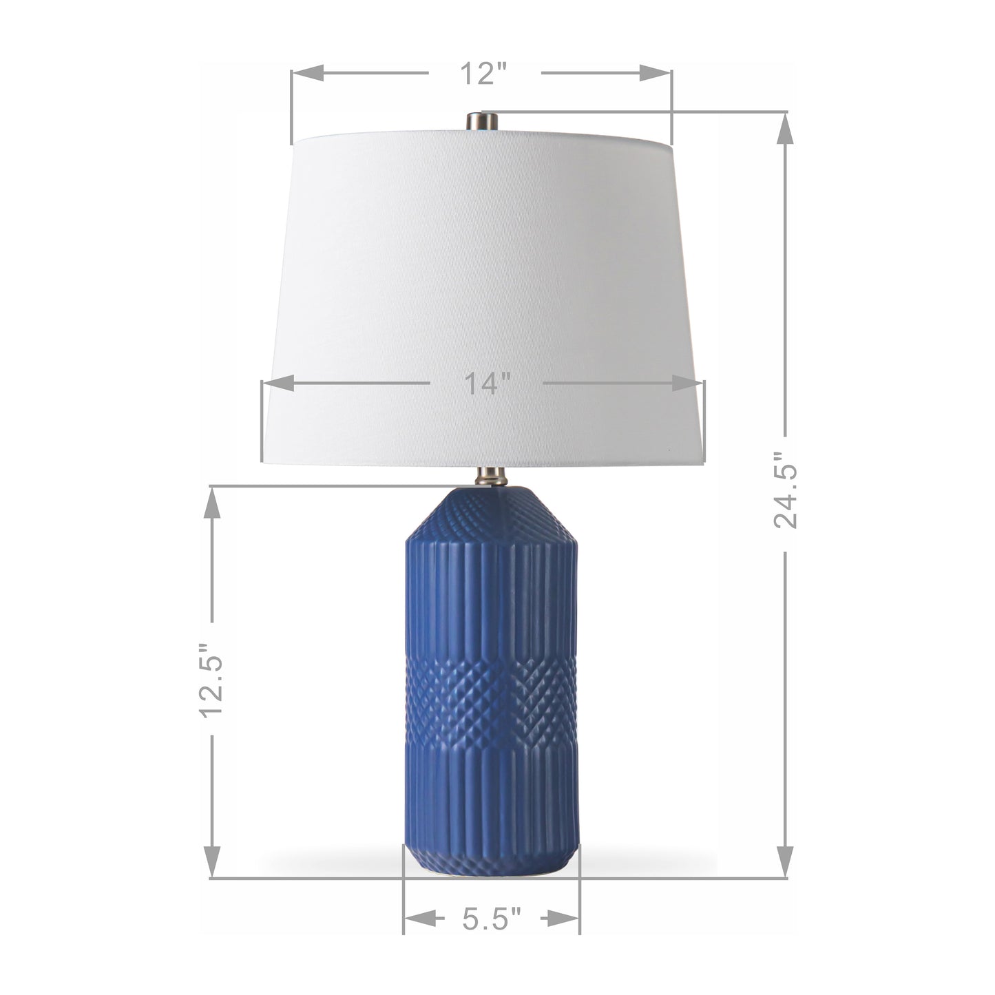 24.5"H Modern Geometric Ceramic Table Lamp w/ LED Bulb for Urban Living Room Bedroom
